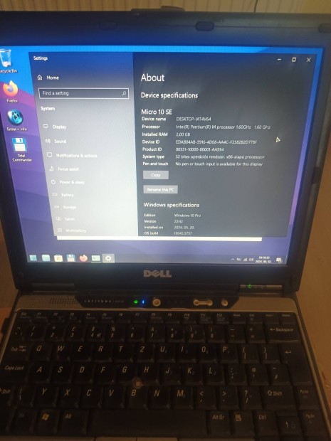Elad Dell d410 notebook win10 oprendszerrel olcsn 