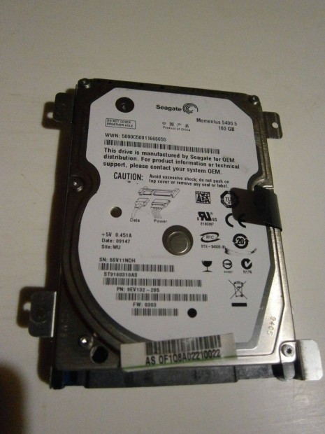 Elad Egy Keveset Hasznlt 2,5"-os Seagate merevlemez (HDD)