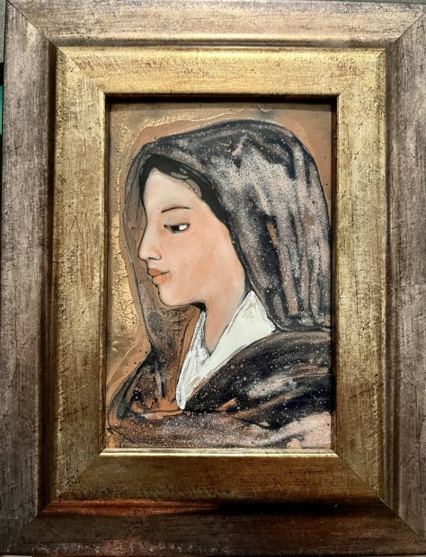 Eladó Fehér Margit  - Mária (15x10 cm) tűzzománc