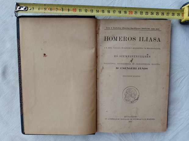 Eladó Homeros Iliasa 1912 könyv Zalaegerszegen