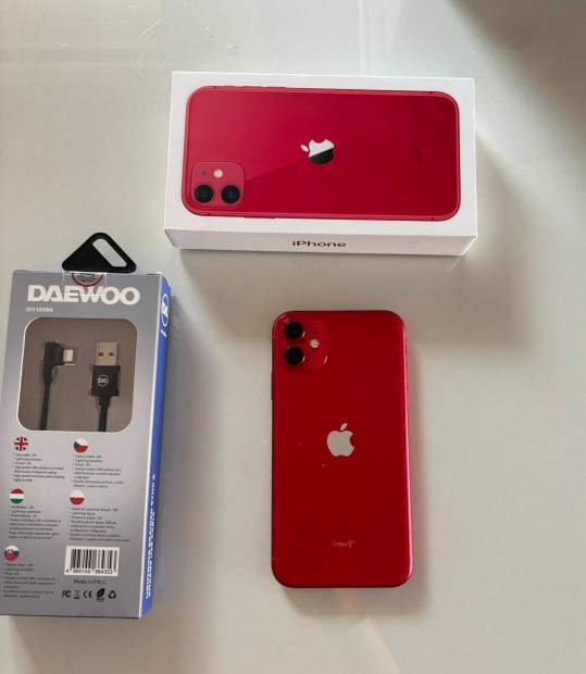 Elad Iphone 11 Red 128 GB ajndk 2 mteres tltkbellel