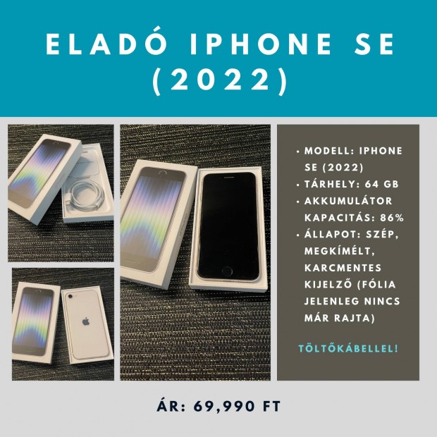 Eladó Iphone (2022) szép, megkímélt állapotban