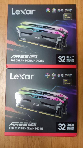 Elad Lexar ARES 32GB KIT DDR5 7200MHz CL34 RGB Black