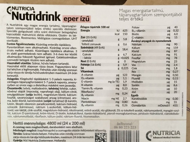 Elad Nutricia Nutridrink, tbb zben