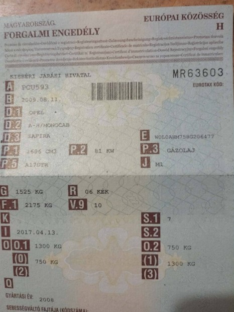 Elad� Opel Zaf�ra 