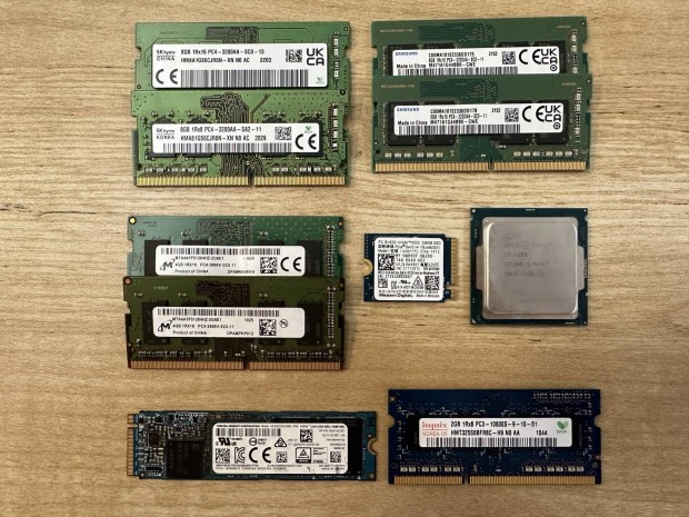 Eladó PC alkatrészek (SO-DIMM RAM, Nvme SSD, Intel 6100 Proci)