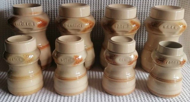 Eladó Régi / Retro / Vintage 8 db Gránit Fajansz Fűszertartó Készlet