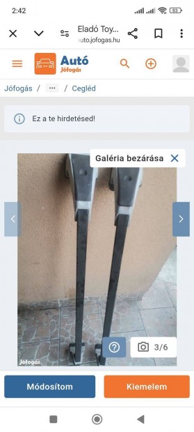 Elad Toyota Yaris tet csomagtart
