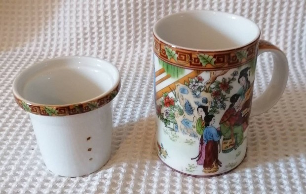 Eladó Új Nagyon Szép Kínai Porcelán Tea Készítő Bögre Szűrővel