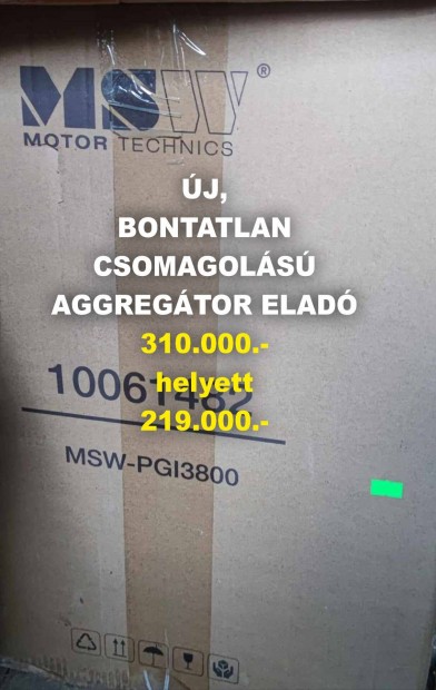 Elad j, Bontatlan MSW Motor Technics MSW-PGI3800 - Aggregtor