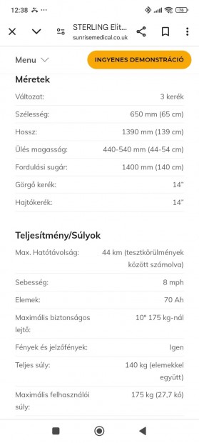 Eladó Újszerű Elektromos moped 200 kg terhelhetőség