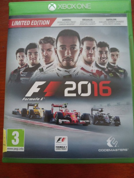 Elad Xbox One Eredeti Jtk : 98. F1 2016 ( karcmentes)