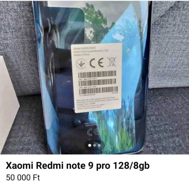 Elad  Redmi note 9 pro 128 gb-os telom