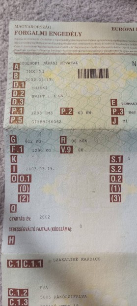 Elad� aut� Suzuki Swift 