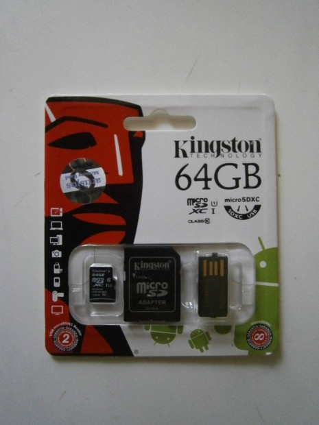 Elad egy 64GB-os Kingston micro Sdxc krtya USB adapterrel