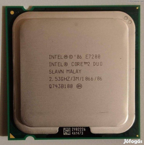 Elad egy Intel Core 2 Duo E7200 ktmagos processzor Jellemzi: http