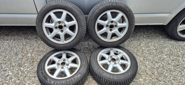 Eladó egy garnitúra 4x100 alufelnik 185/60 R14 Goodyear téligumikal.