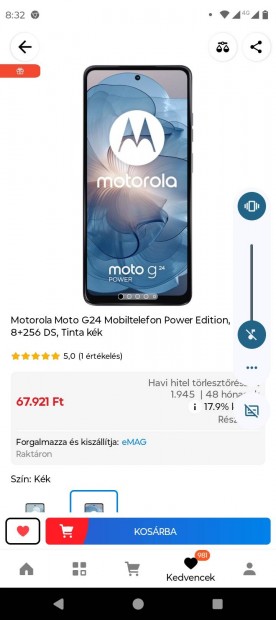 Elad egy hnapos Motorola g24 power garancival csak ma