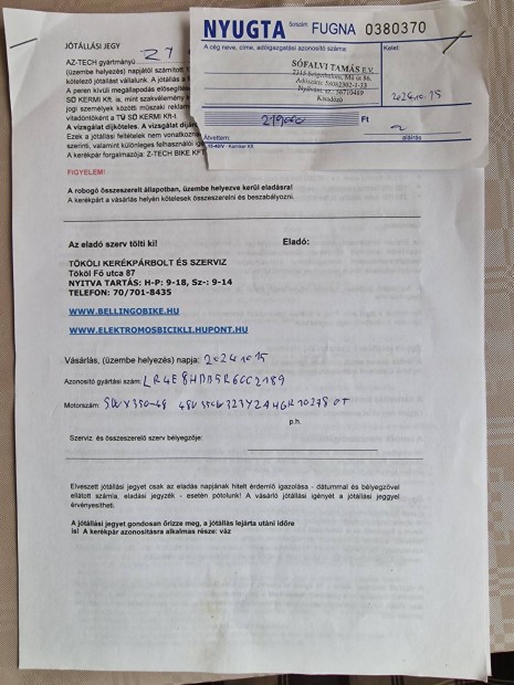 Eladó elektromos kerékpár elhalálozás miatt