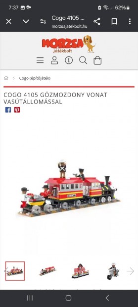 Eladó lego Cogo gőzmozdony vonat