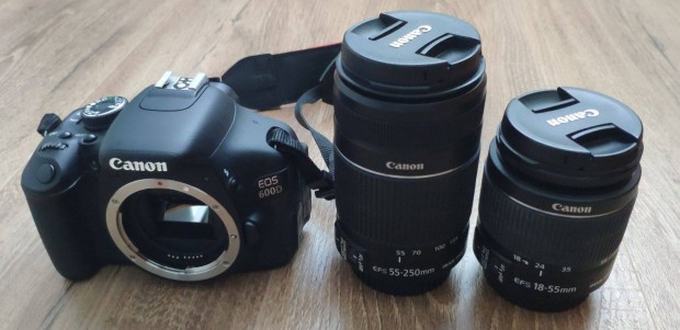 Elad megkmlt llapot Canon EOS 600D fnykpezgp 2db objektvvel
