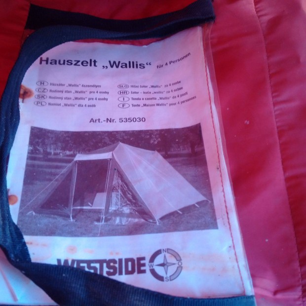 Eladó régebbi típusú 4 személyes sátor