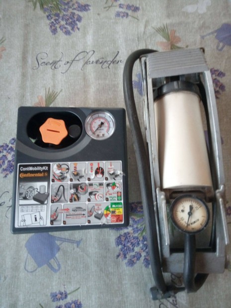 Elad� �j 12 .V.-tos aut�ba val� l�gkompresszor �s egy l�bpumpa