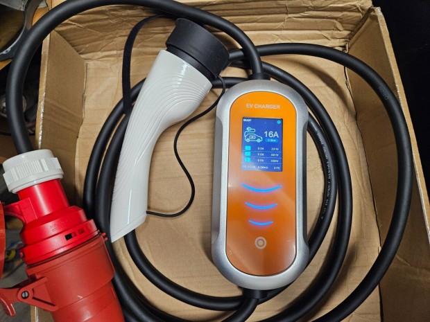 Eladó új 4m EVSE EV töltő Type 2 3 fázis (11KW) 8-16A elektromos jármű