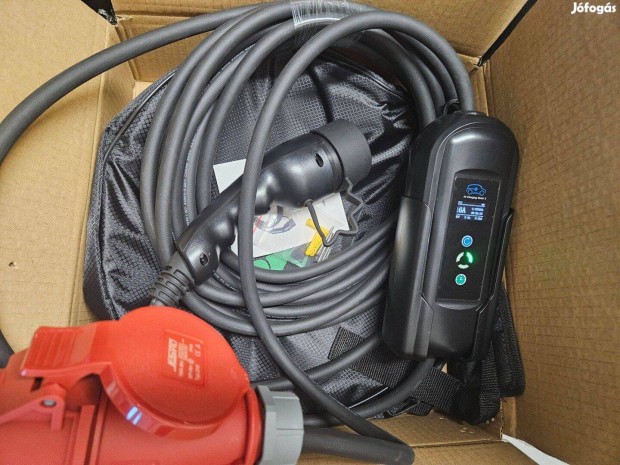 Eladó új 5m EVSE EV töltő Type 2 3 fázis (11KW) 6-16A +fali tartó