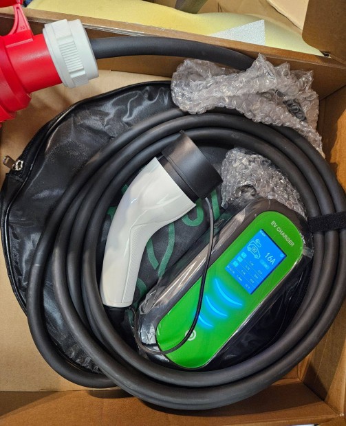 Elad� �j 5m EVSE EV t�lt� Type 2 3 f�zis (11KW) 8-16A elektromos j�rm�