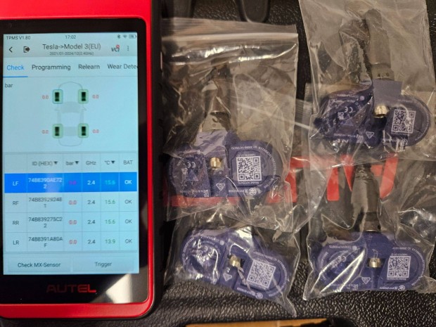Eladó új tesztelt Tesla BLE Bluetooth Tpms guminyomás érzékelő szenzor