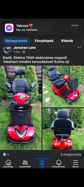 Elado jszer elekromos moped .hibtlan alapotu