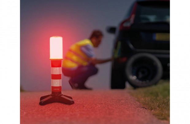 Elakadásjelző fényvisszaverő vészjelző lámpa mágneses piros LED elemes