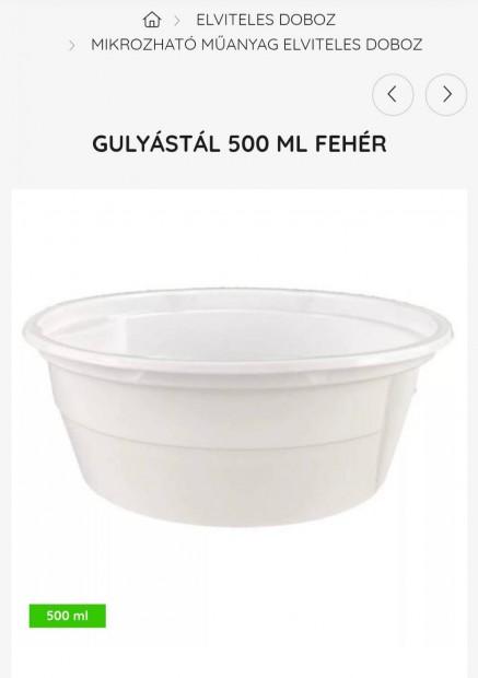 Eldobhat manyag gulys tnyr 500 ml.