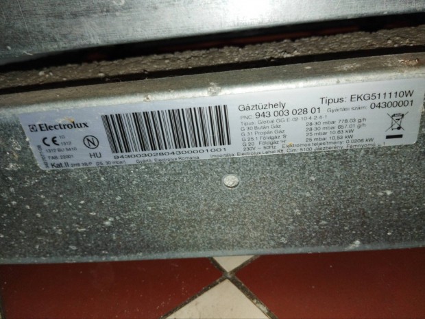 Electrolux EKG 511110 W gztzhely