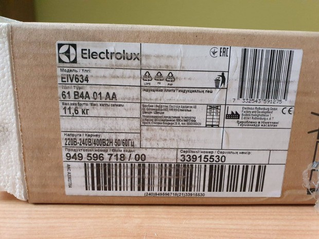 Electrolux Eiv634 indukcis fzlap - j