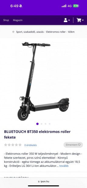 Elektromos Roller Bluetouch BT350