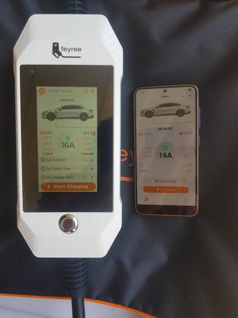 Elektromos aut� t�lt� 3x16A Wifis max 11kw Pr�mium kivitel