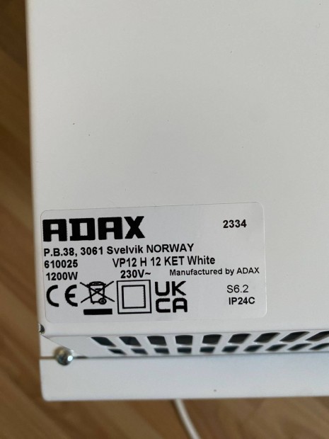 Elektromos ftpanel - Adax VP 1212 KET 1200W, Infra