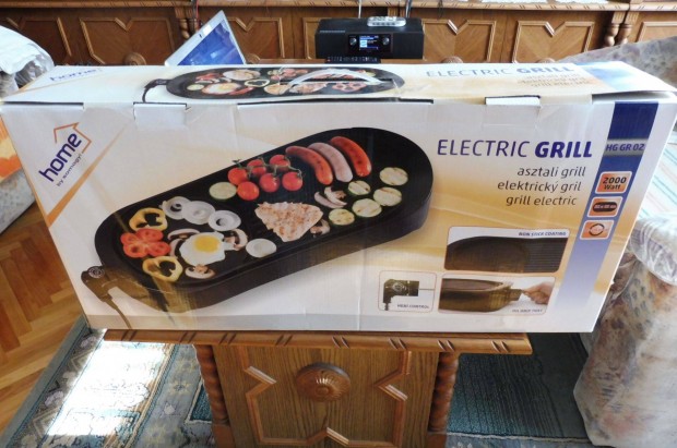 Elektromos grill asztali 2000 watt SAL HG GR 02 típusu új dobozos