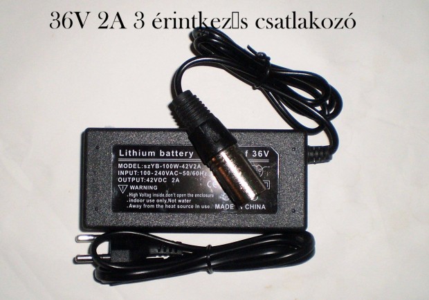 Elektromos kerékpár, roller 36V akku töltő