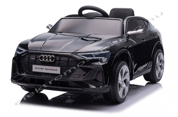 Elektromos kisautó - AUDI E-Tron 12V fekete egyszemélyes eredeti lic