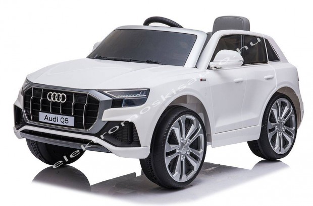 Elektromos kisautó - AUDI Q8 12V fehér egyszemélyes - Akciós!