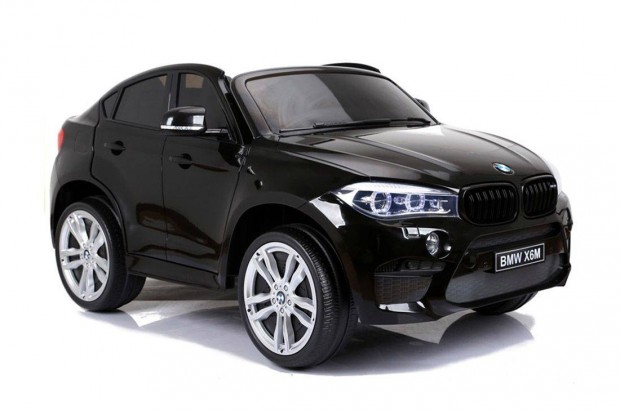 Elektromos kisautó - BMW X6M 12V 2személyes lakkozott fekete