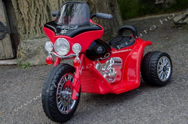 Elektromos kismotor - Police Harley 6V piros