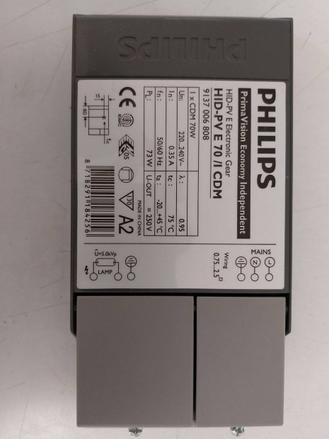 Elektronikus eltt fmhalogn izzhoz HID-PV E 70/I CDM Philips