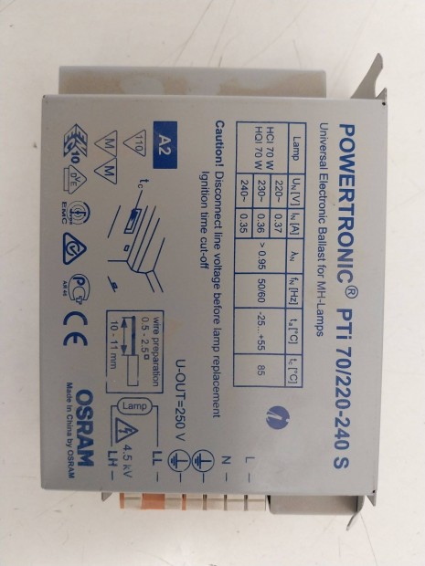 Elektronikus eltt fmhalogn izzhoz PTi 70/220-240 S OSRAM