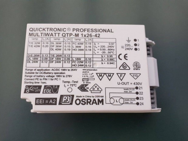 Elektronikus el�t�t transzform�tor traf� / Osram multiwatt