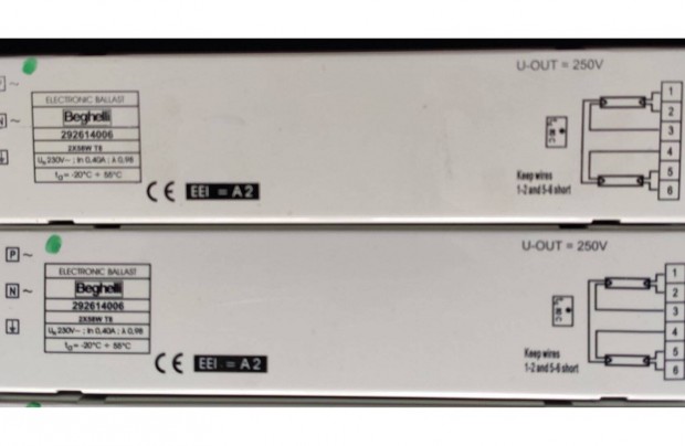 Elektronikus fnycs eltt Beghelli 2x58W, 2x36W-os