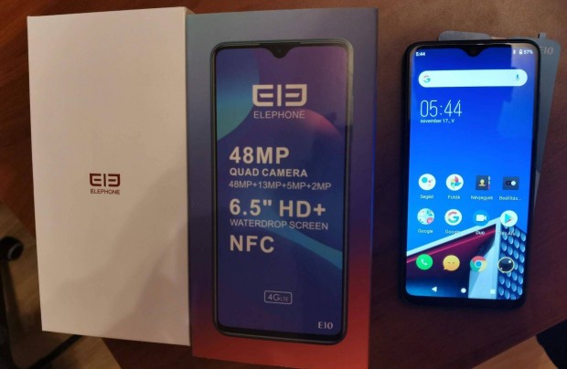 Elephone E10 telefon, 8 magos processzor, 4/64GB memria, htlapsrlt